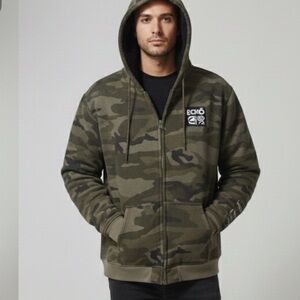 ko Unltd Camo Sherpa-Lined Zip Hoodie – Men’s 2XL Y2K/Skate/Army